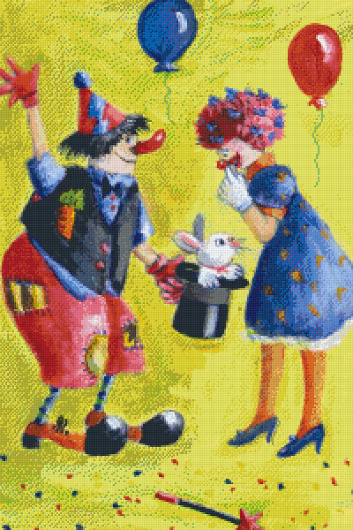Clown's Party Thirty [30] Baseplate PixelHobby Mini-mosaic Art Kit image 0
